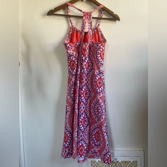 Prana Halter Dress, Purple & Orange Geometric Print, Women's XS - Picture 4 of 6